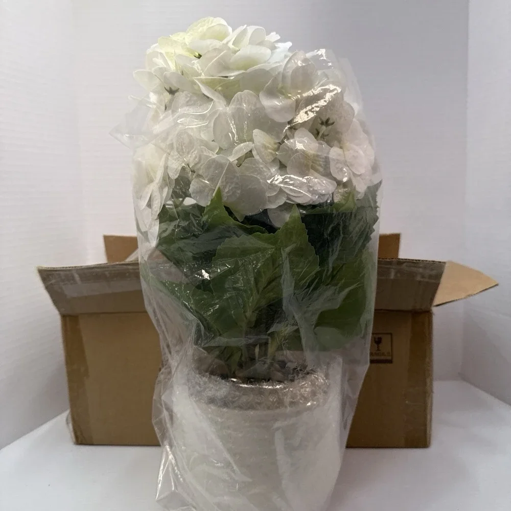 Artificial Flowers Double-Sided Real Touch Large Hydrangea Pink Silk Potted Fake